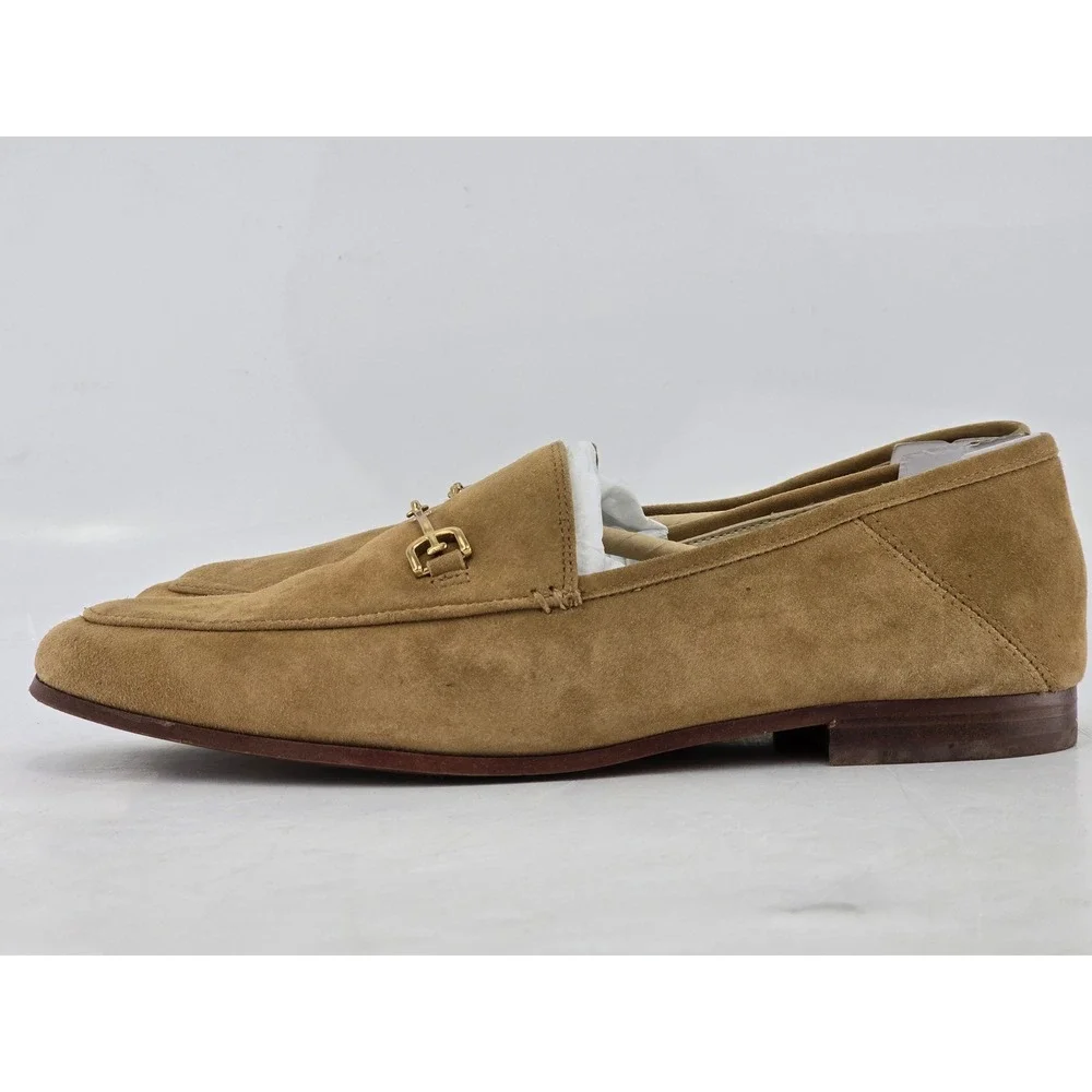 Sam Edelman Loraine Loafers Womens 8.5M Tan Suede Bit Detail -Good